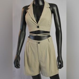Tan Two Piece Short Set